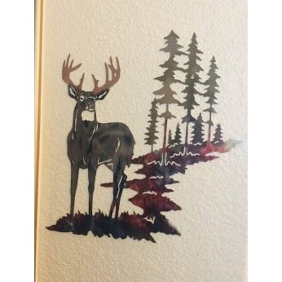 New Metal Deer Wall Art Forest Deer Wall Decor Metal Tree Wall Art Metal Decor - Picture 1 of 2